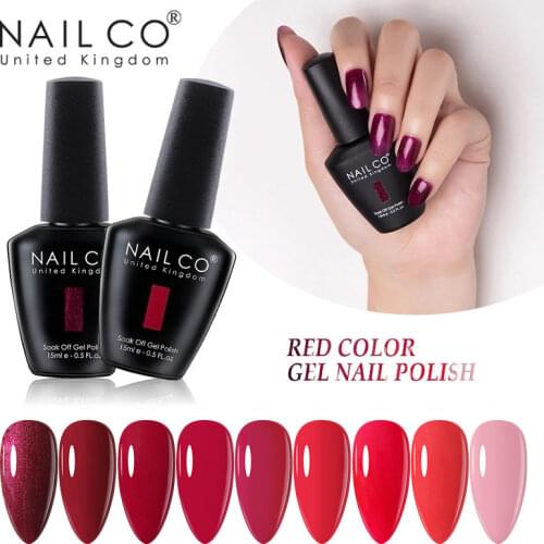 NAILCO Gel Nail Polish Nail Art Set For Manicure Hybrid Nails Lak Red Color Vernis Semi Permanent UV Gel Nail Polish Gel varnish