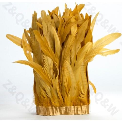 Natural 8-14 inch cock tail dyed in khaki to make 2 meters of cloth edge DIY Latin shopping festival costume skirt decoration