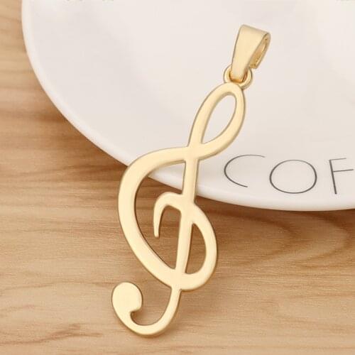 2 Pieces Matte Gold Large Treble Clef Musical Note Charms Pendants for Necklace Jewellery Making 85x32mm