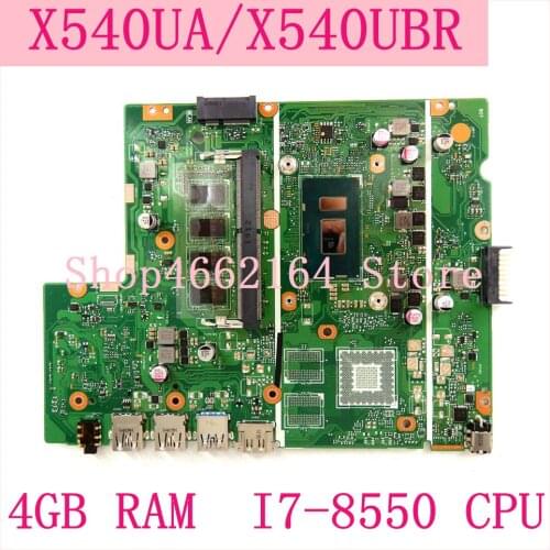 X540UA motherboard 4GB RAM I7-8550 CPU mainboard For ASUS X540UBR X540UB X540UA X540U X540 laptop motherboard Tested