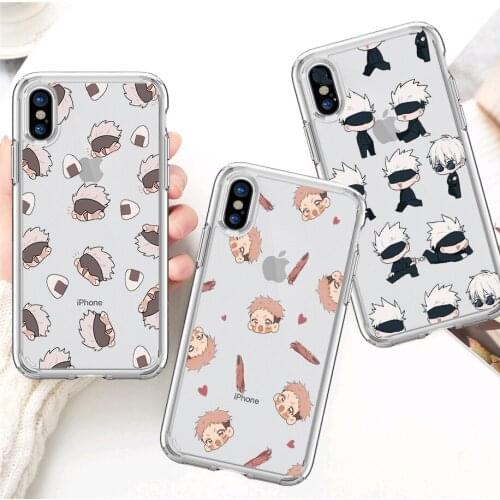 Jujutsu Kaisen Anime Transparent phone Case For iPhone 11 12 Pro XS MAX XR X 7 8 6Plus SE 2021 Phone Cover Bag