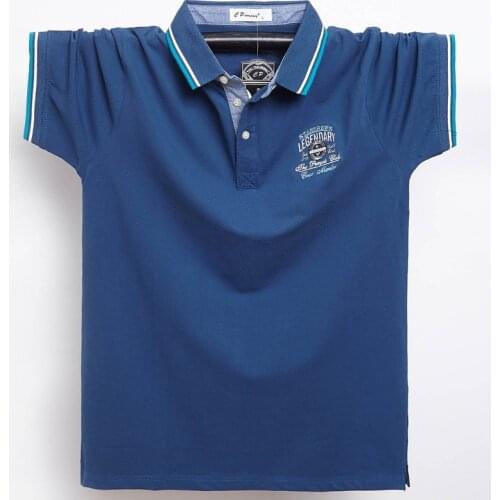 Plus 6XL 5XL XXXXL New Summer Cotton Polo Men Solid Deer Embroidery Short Sleeve Polo Shirt Men Fashion Polo Giraffe Mens Shirts