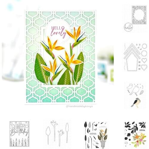 Leaves Birdhouse Feathered Cutting Dies And Stamps Scrapbook Diary Decoration Stencil Embossing Template Diy Greeting Card2021