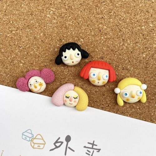5pcs Funny Girl Push Pin Standard Pin Thumbtacks Decoration Wood Board Photo Wall Thumb Tack Color Cork Tack Pin Binding Supply