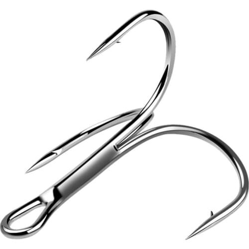 50pcs/ Set Treble Fishing Hooks Black Nicle Barbed Fishhooks Super Sharp Carp Triple Hooks Sea Tackle Accessories Fishhooks Fish