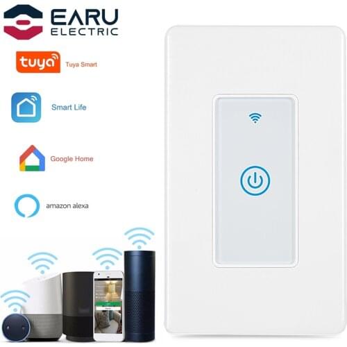 US WiFi Stair Switch 2 Way Control Switch Smart Timer Light Wall Switch Push Touch Switch Smart Life Tuya Remote Control Alexa