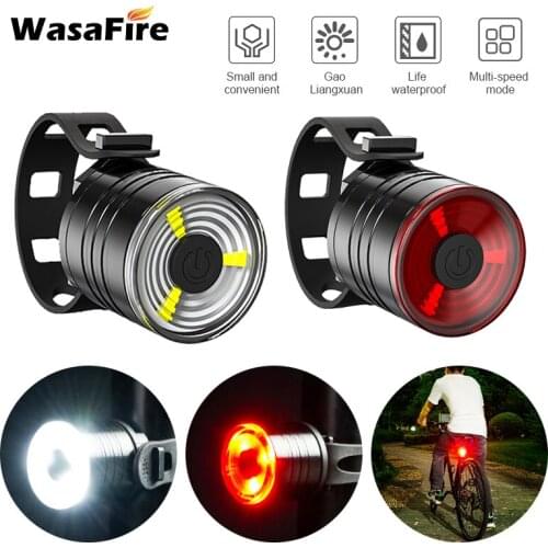 WasaFire LED Bike Lights Bicycle Rear Light 3 Modes MTB Road Bike Taillight Waterproof Safety Warning Cycling Front Tail Lamp