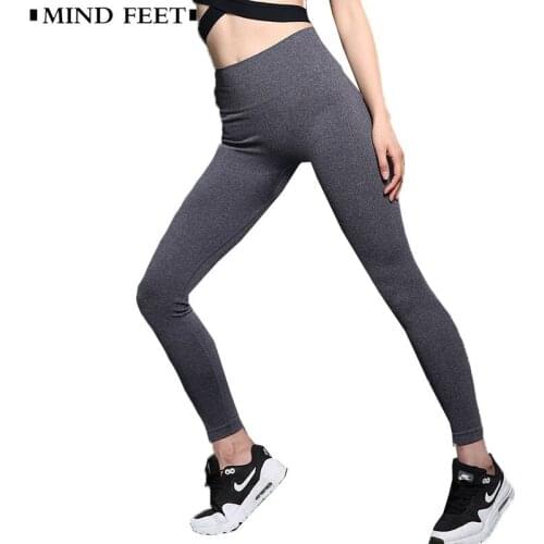 MIND FEET Women Fitness Leggings Female Bodybuilding 2018 Activewear High Waist Workout Stretch Slim Sportswear Pants Summer