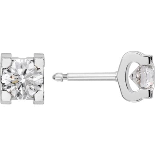 14K Au585 White Gold Stud Earrings Women Wedding Anniversary Engagement Party Round Moissanite Diamond Elegant Trendy Romantic