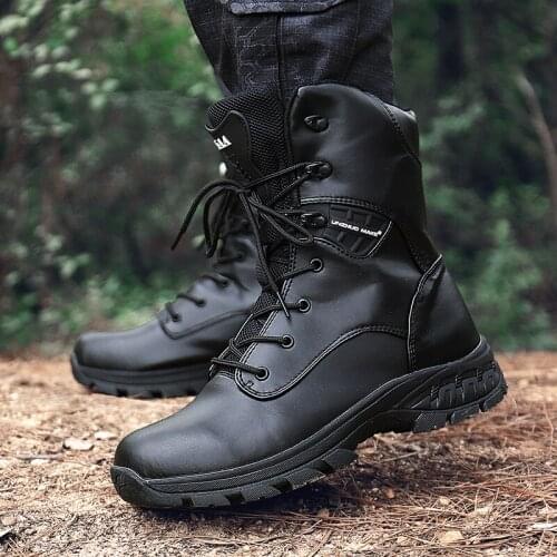 Winter Mens Military Boots Outdoor Non-Slip Boots High-Quality Tactical Desert Combat Ankle Boots Army Ahoes Leather Snow Boots