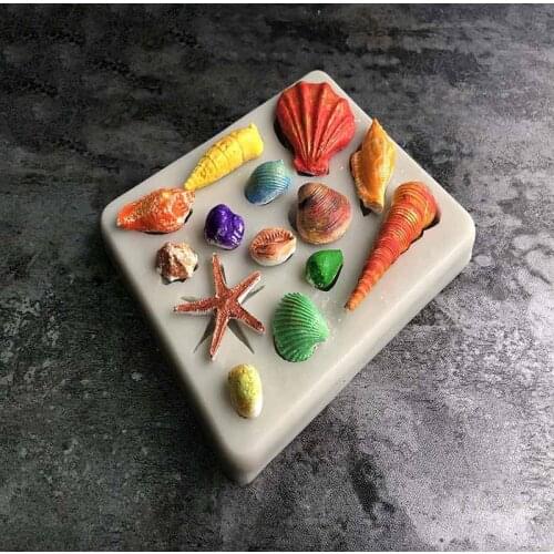 1Pcs DIY Lovely Shell Starfish Conch Sea Silicone Mold Fondant Cake Decorating Tools Soap Mold Cake Chocolate