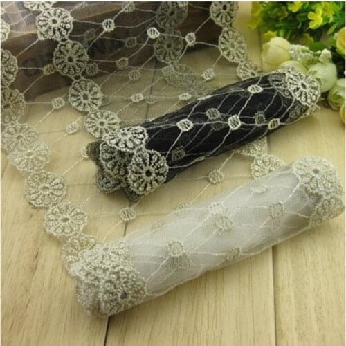 15Yard 2Colors Fabric Lace Embroidery Mesh Lace Trim DIY Craft Materials Clothing Accessories For Wedding Sewing Decoration