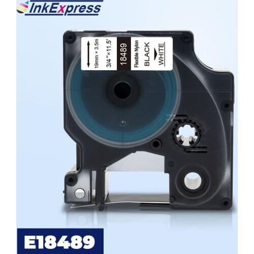 19mm 18489 Nylon Industrial Label Tape For DYMO Flexible Nylon Rhino Labels 18489 For DYMO Rhino 4200 5200 6000 6500 Label Maker