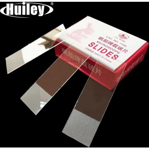 50PCS 25x76 mm Blank Microscope Glass Slides Single Side Frosted Slides for Lab Preparation of Specimen and Medical Science