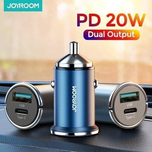 Joyroom Car Charger 20W Fast Charger Mini With QC 4.0 3.0 Quick Charge Type C PD Charger For iPhone 12 11 Huawei Xiaomi Samsung