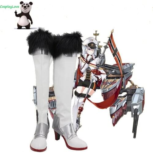 CosplayLove Azur Lane Tirpitz White Cosplay Shoes Long Boots Leather Custom Hand Made Girl Boy For Halloween Party
