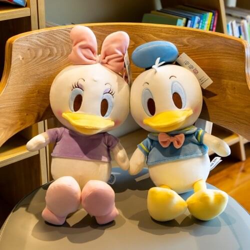 Free Shipping Cartoon Q Version Donald Duck And Daisy Duck Stuffe Animal Soft Plush Toy Doll Birthday Children Gift Collection