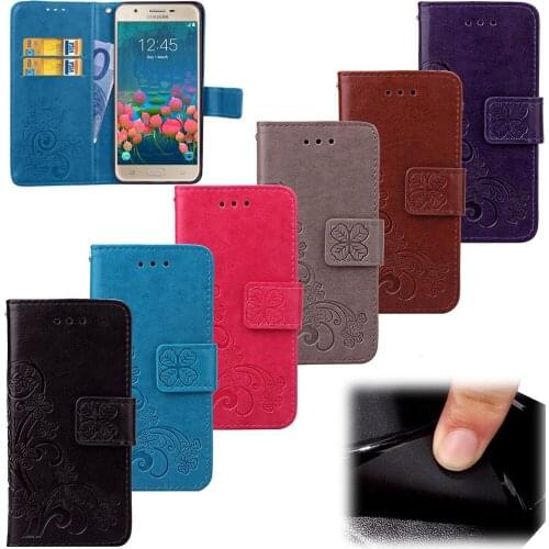 For Samsung galaxy J5 Prime Lucky Clover imprinted PU leather wallet flip case,for galaxy j5prime fashion pu leather stand cover