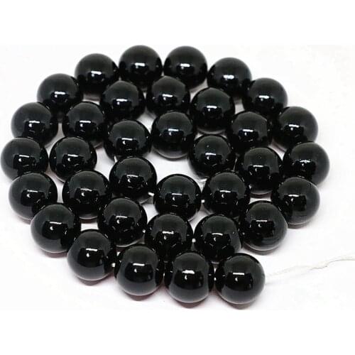 Elegant Black Round Baking Paint Glass Loose Beads Jewery 4,6,8,10,12,14mm Factory Outlet High Quality Accessories 15inch B1629