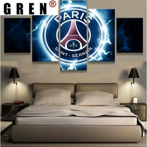 GREN Canvas Modern Painting Wall Poster Frames In Modular Print 5 Panel Football Sport Club Living Room Decoration Pictures