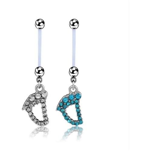 Surgical Steel Sexy Ankle Dangle Navel Rings Soft rod Navel Bars Fashion Pregnant woman Belly Button Ring Piercing Body Jewelry