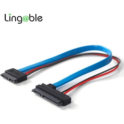 Lingable SATA Adapter Cable Serial ATA 22Pin 7+15 Female to Slimline SATA 13Pin 7+6 Female Connector Conterver Cables 30CM