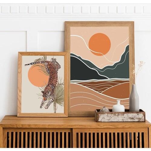 Canvas Painting Boho Tropical Leaves Leopard Nordic Wall Art Print And Posters Cheetah Pictures Bar Cafe Living Room Home Decor