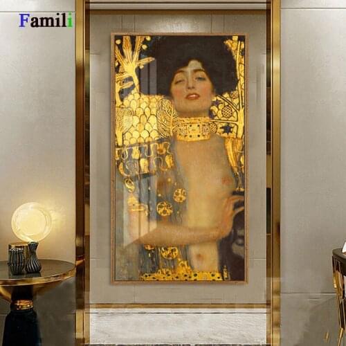 Modern Abstract Gustav Klimt Kiss Painting Picture Canvas Art Replca Wall Pictures For Living Room Home Decor No Frame