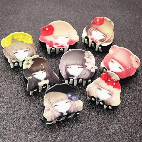 Pretty Girls Plastic Hair Claw Clip Smoothy Rhinestone Cute Princess Jaw Clamp Clips Fashion Women Girls Hair Accessories