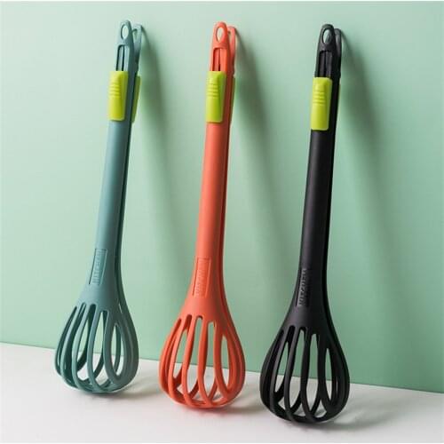 Multipurpose Kitchen Tongs Egg Whisk Egg Beater Whisk Food Tongs Salad Mixer for Cooking Mixing and Barbecue or Noodle Strainer