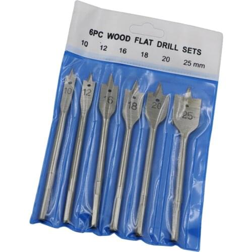 Flat wood drill bit set 6PC woodworking / DIY hole cutting woodwork