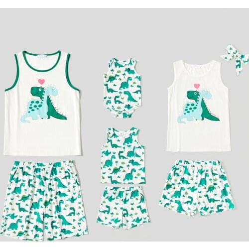 PatPat New Family Matching Cute Dinosaur Pattern Print Pajamas Set(Flame Resistant)
