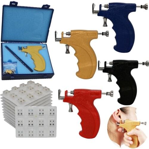 Professional Universal Ear Piercing Gun Ear Piercing Instrumen Gold Silver Color Birthstone Ear Lip Helix Stud Earring Jewelry