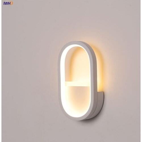 Modern Nordic Wall Lamp White/Black LED Wall Lights Simple Mirror Light Bedroom Bathroom Bedside Light Applique Murale Luminaire