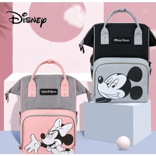Disney Mickey USB Diaper Bag Large Capacity Mummy Maternity Nappy Bag Baby Backpack For Baby Care Travel Stroller Bag Free Hooks