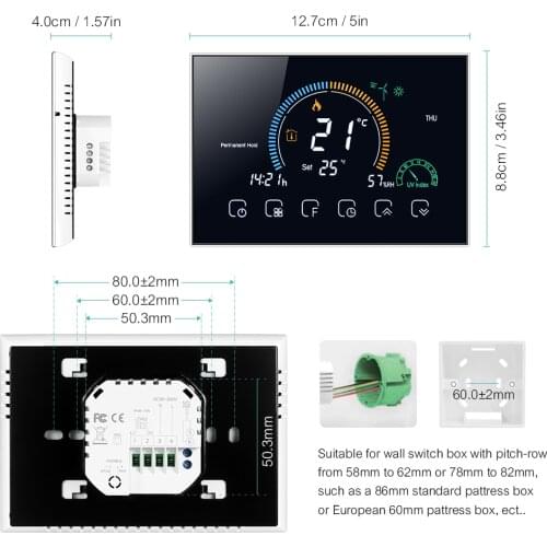 Smart Home Wi-Fi Programmable Thermostat Voice APP Control Backlit LCD Water/Gas Boiler Heating Digital Smart Thermostat