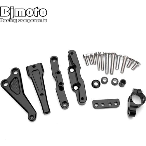BJMOTO Motocross CNC Steer Support For HONDA CB650F Motorcycle Damper Steering Stabilize Damper Bracket Mounting Holder Kit
