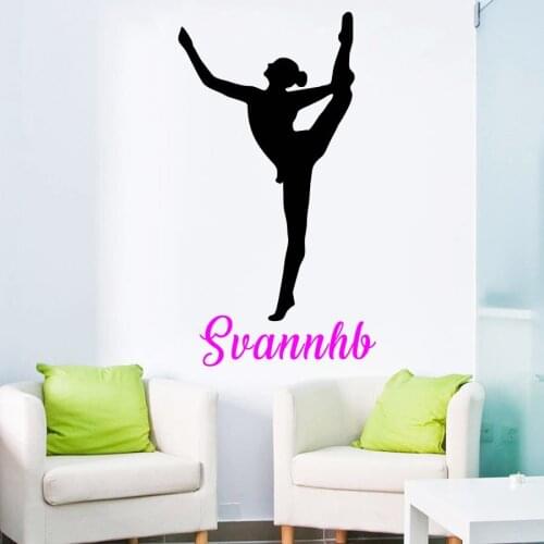 YOYOYU Ballerina decal-Vinyl wall decal-Personalized decal-Ballerina sticker-girls room wall stickers dance decor 12 font J890
