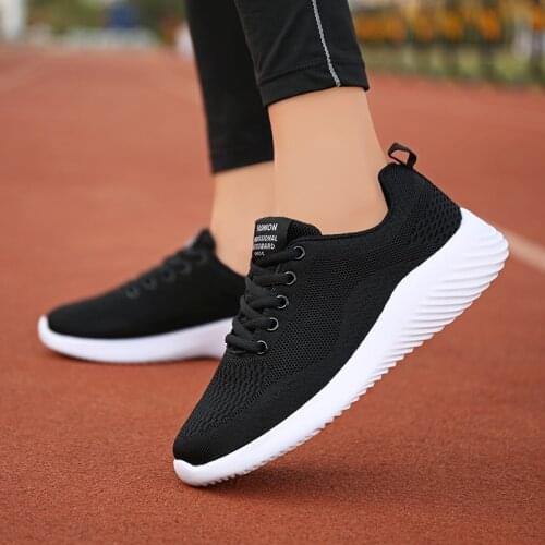 Women Sneakers Vulcanize Shoes Flats Ladies Woman Lace-Up Mesh Light Breathable Casual Shoes