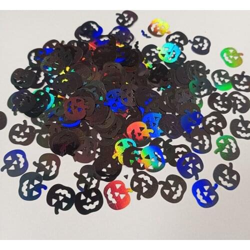 0.5Kg 500g 10mm Black Bat Pumpkin Loose Sequins Pailettes DIY Party Halloween Holographic Glitter Decoration Festival Ornament