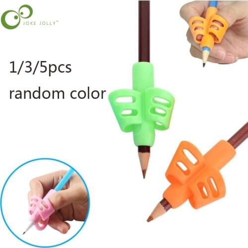 1/3/5PCS Random color Silicone Corrective Pen Grip Childrens Pen Grip Corrector Customizable Pen Grip WYW