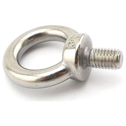 100PCS/LOT) M5 DIN580 Eye Bolt 304 Stainless Steel Marine Lifting Eye Screws Ring Loop Hole For Cable Rope Eye Bolt