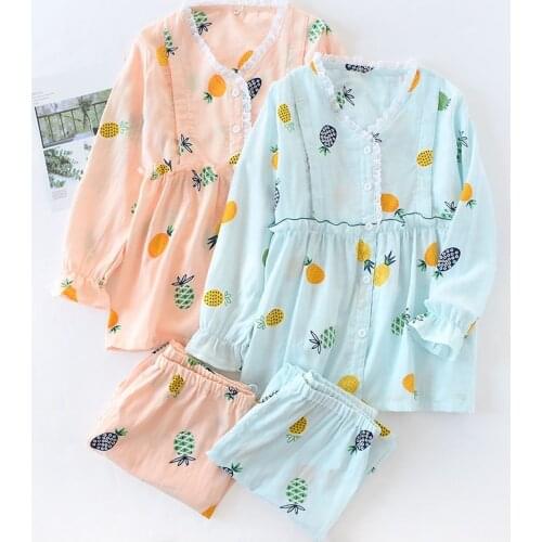 2Pcs/Set Long Sleeve Nursing Nightwear Maternity Pajamas Set Pregnancy Clothing Sleepwear Breastfeeding Nightgown Pyjama Cotton