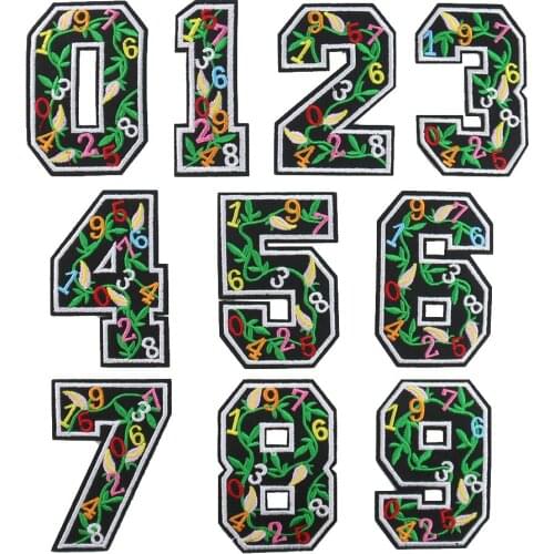 2PCS Embroidered Number Patch Jersey Applique Figure Digit Iron on Patches for Clothing Bags Sewing Fabric Badge Accessories