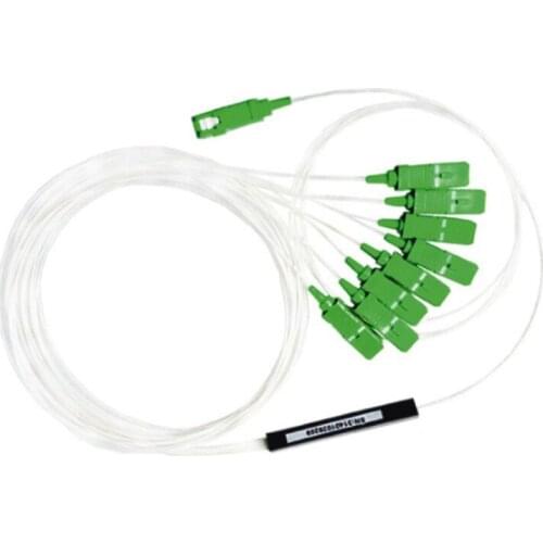 20PCS 1X8 PLC Splitter SCAPC connector single mode steelx tube cable FTTH 0.9mm SC UPC kit optica fiber splitter