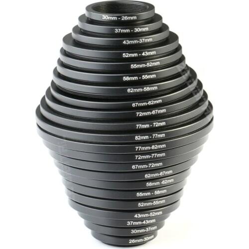 20pcs Lens Filter Metal Step Up Step Down Ring Adapter 30 ~ 82mm 82-30mm For Can&n Nik&n DSLR Camera camera