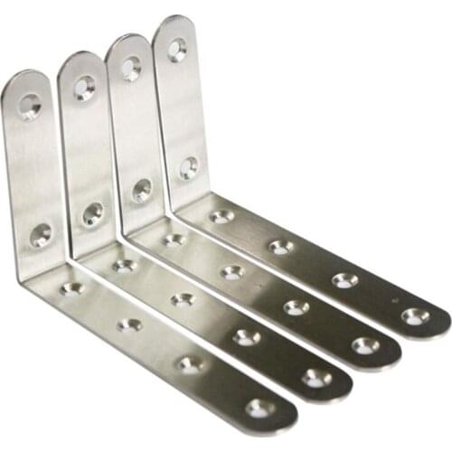 4 Pcs Stainless Steel Heavy Duty "L" Corner Brace Joint Angle Bracket Shelf Bracket Wall Hanging with Screws 125mmX75mm/5 InchX3