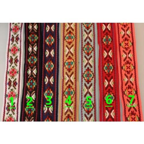 5 yards/lot Woven Jacquard Ribbon 2.8cm Opulent Flower Craft Cotton