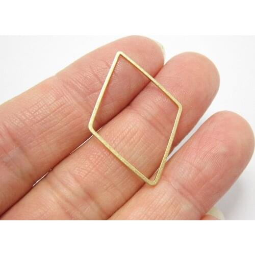 Brass charms 31.5x21.5mm Rhombus brass earrings connector Geometric findings -50pcs R1122