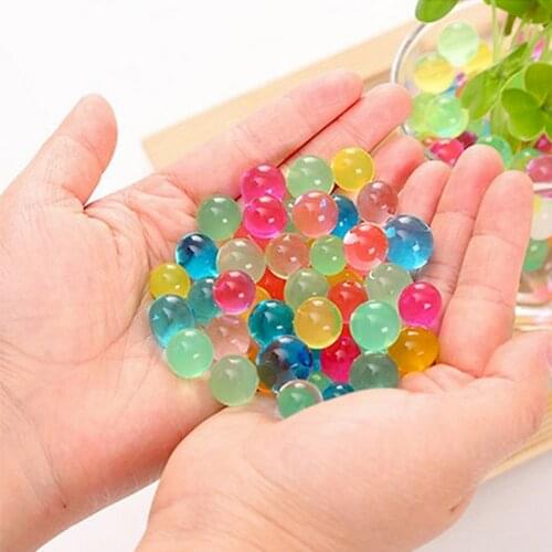 500pcs Pearl Dark Green Gel Ball Polymer Hydrogel Shaped Crystal Mud Soil Water Beads Mud Grow Magic Jelly wedding Home Decor